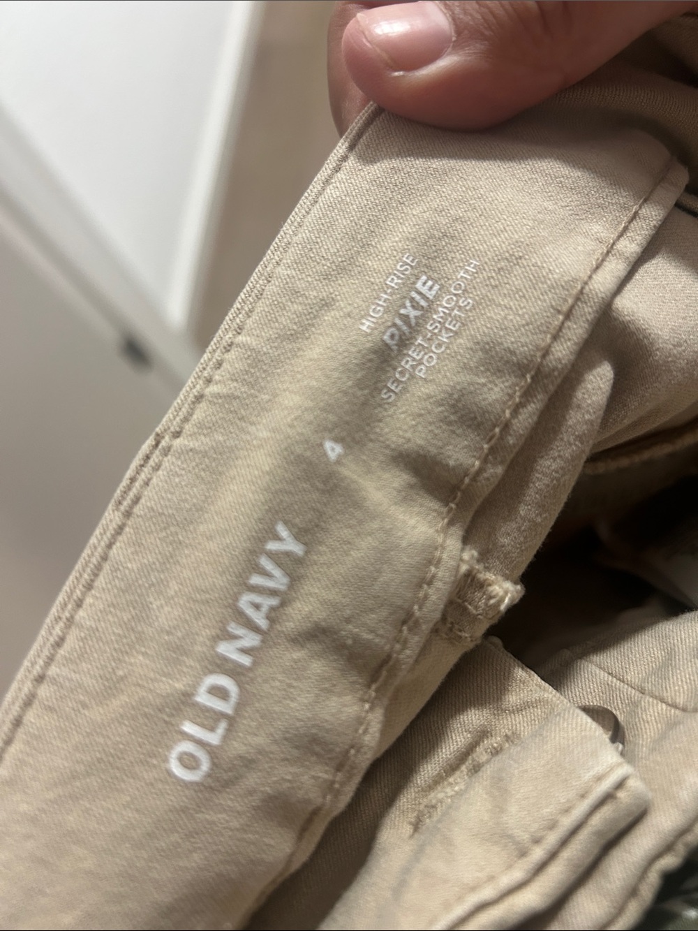 Beige High Rise Pixie Slacks - Picture 3 of 3